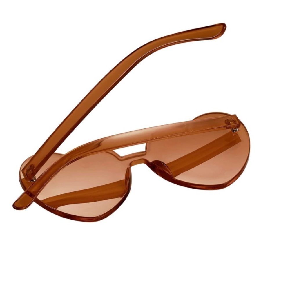 "I ❤️ YOU" Heart Shaped Rimless Glasses in Brown - Picture 3 of 3